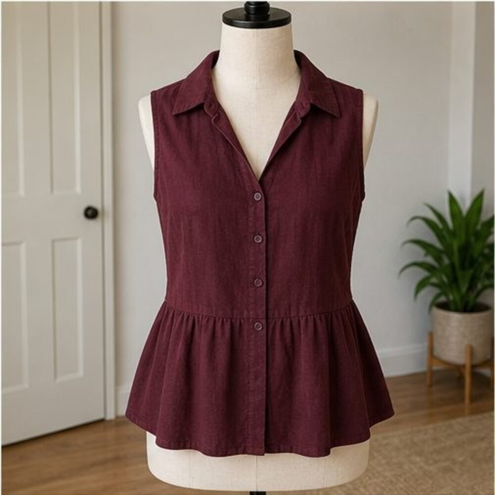 Burgundy Peplum Top
